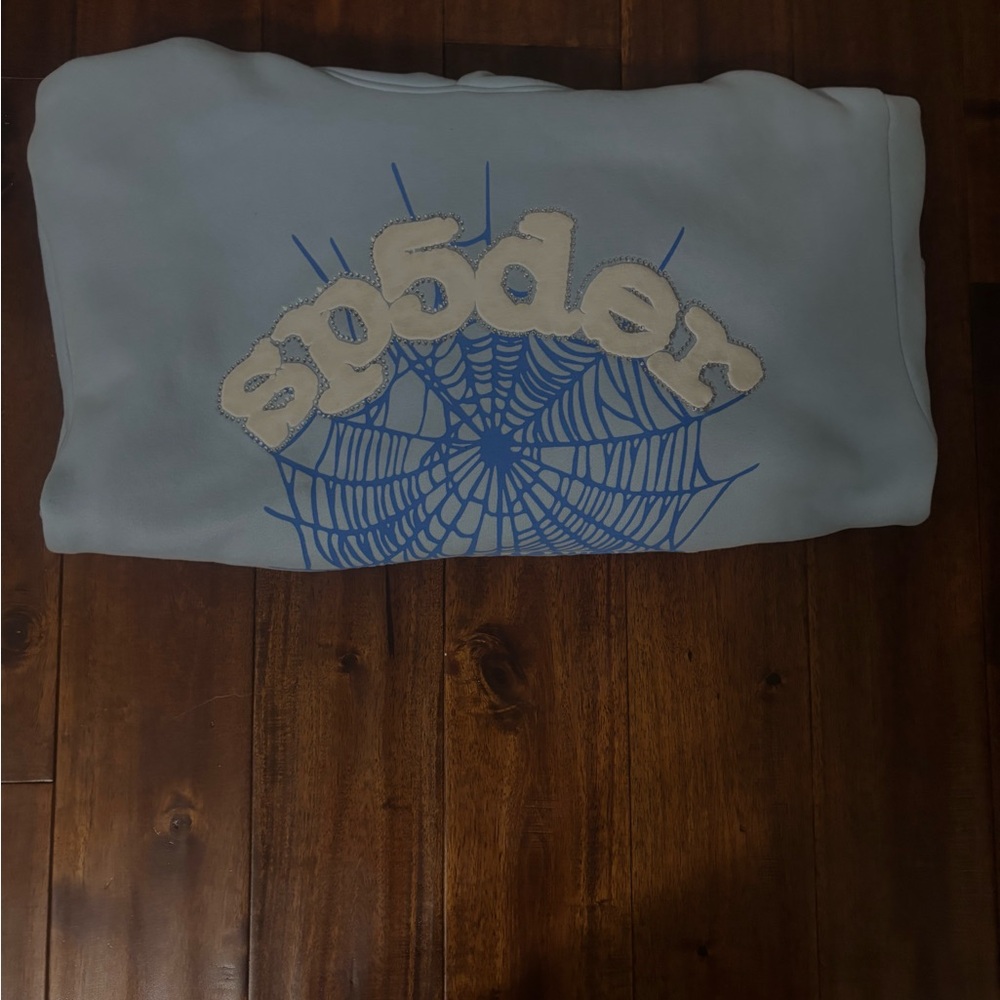 Sky blue sp5der hoodie size medium men’s